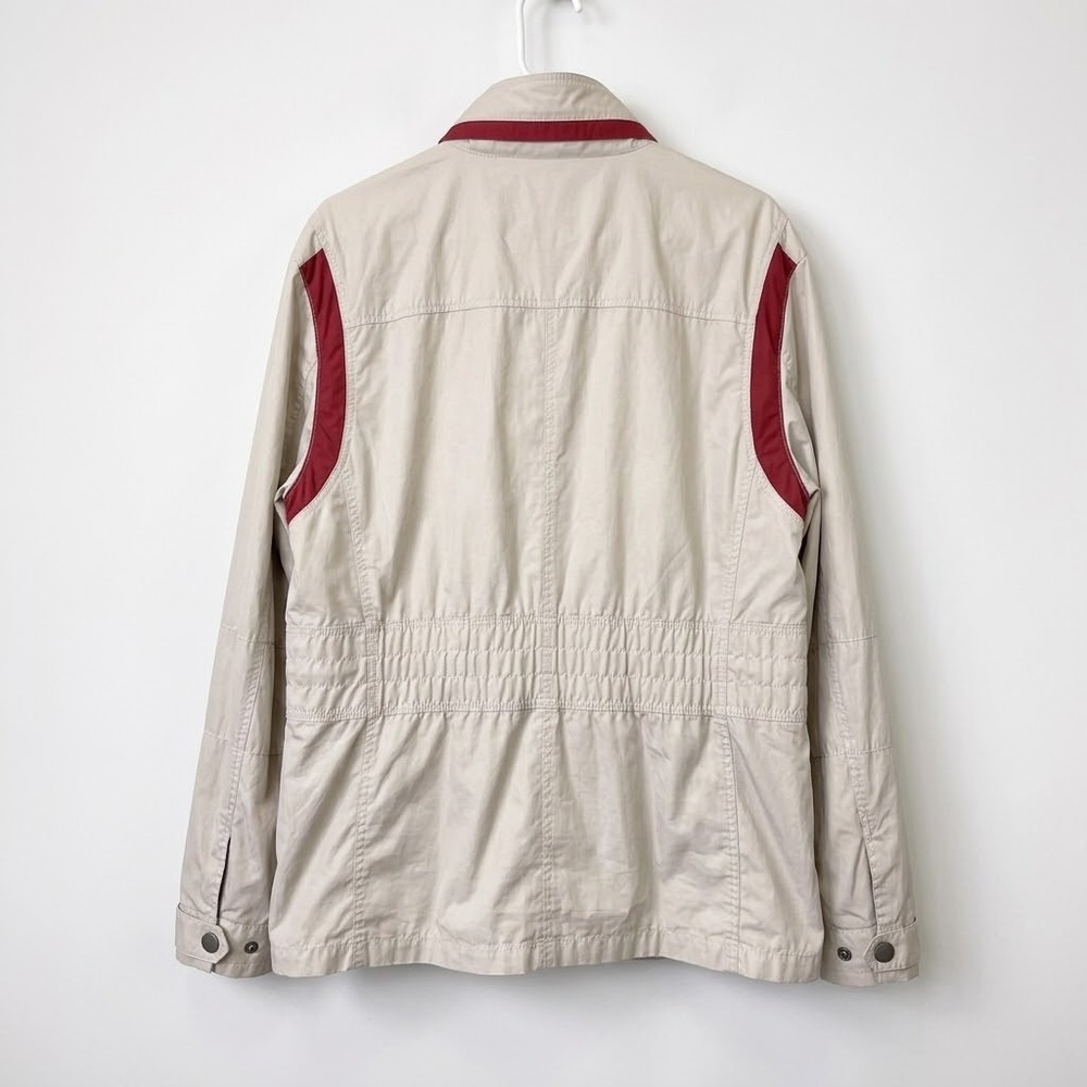 Cole Haan Men's Beige and Red Jacket Size Large Windbreaker Yachtwear - Picture 4 of 16